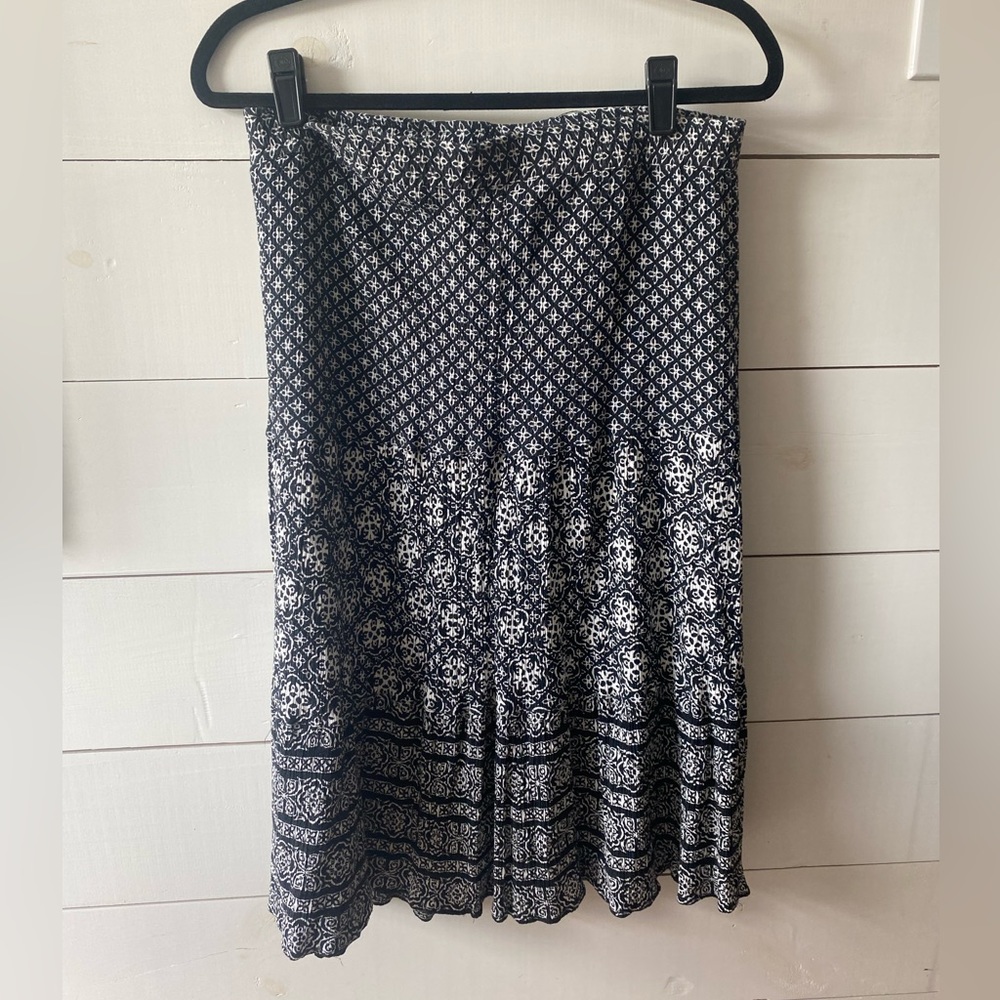 Black and White Sag Harbor Midi Skirt